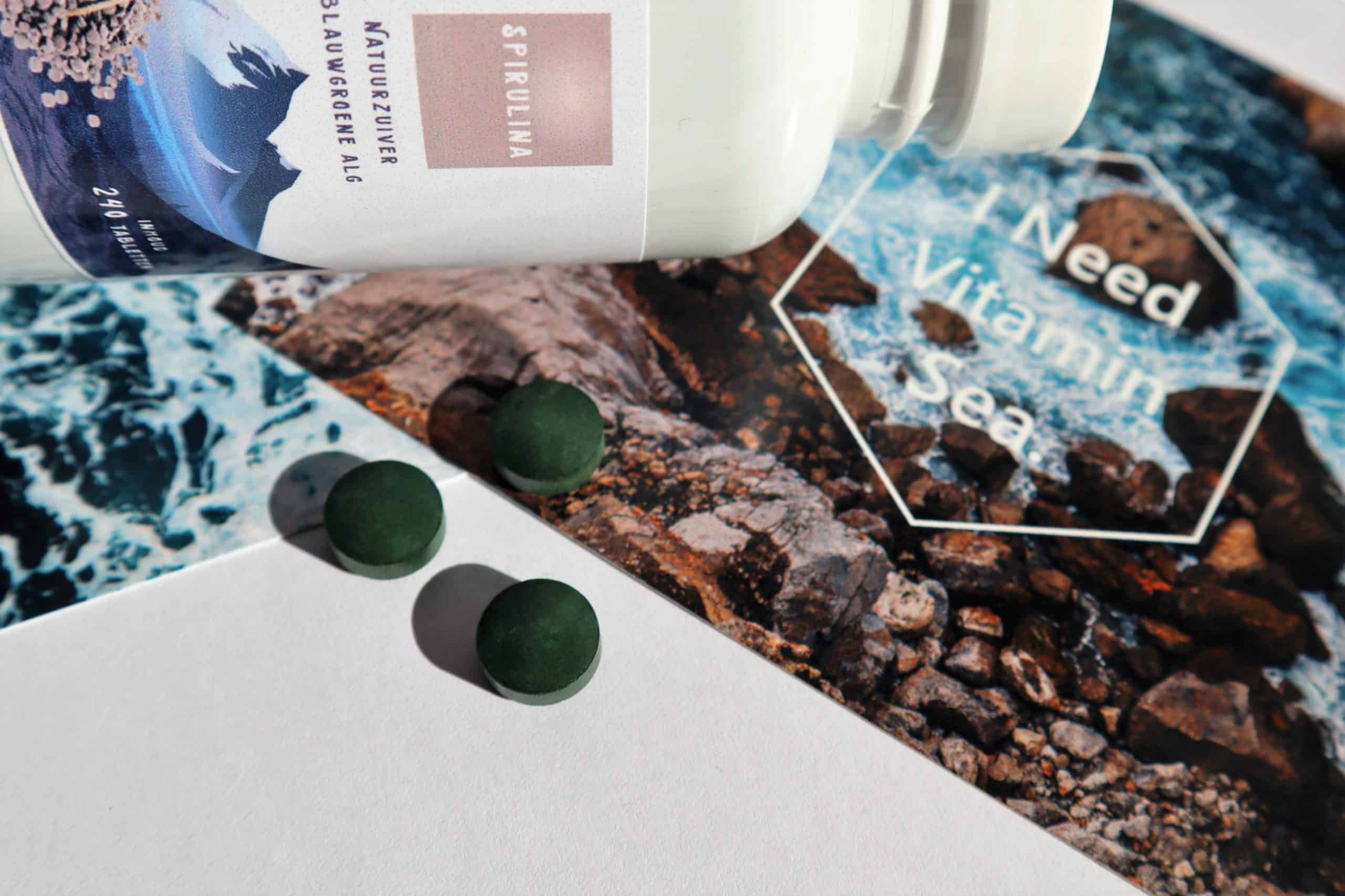 Vitamine Zee, Omega 3, Spirulina en Collageen. Vis Collageen